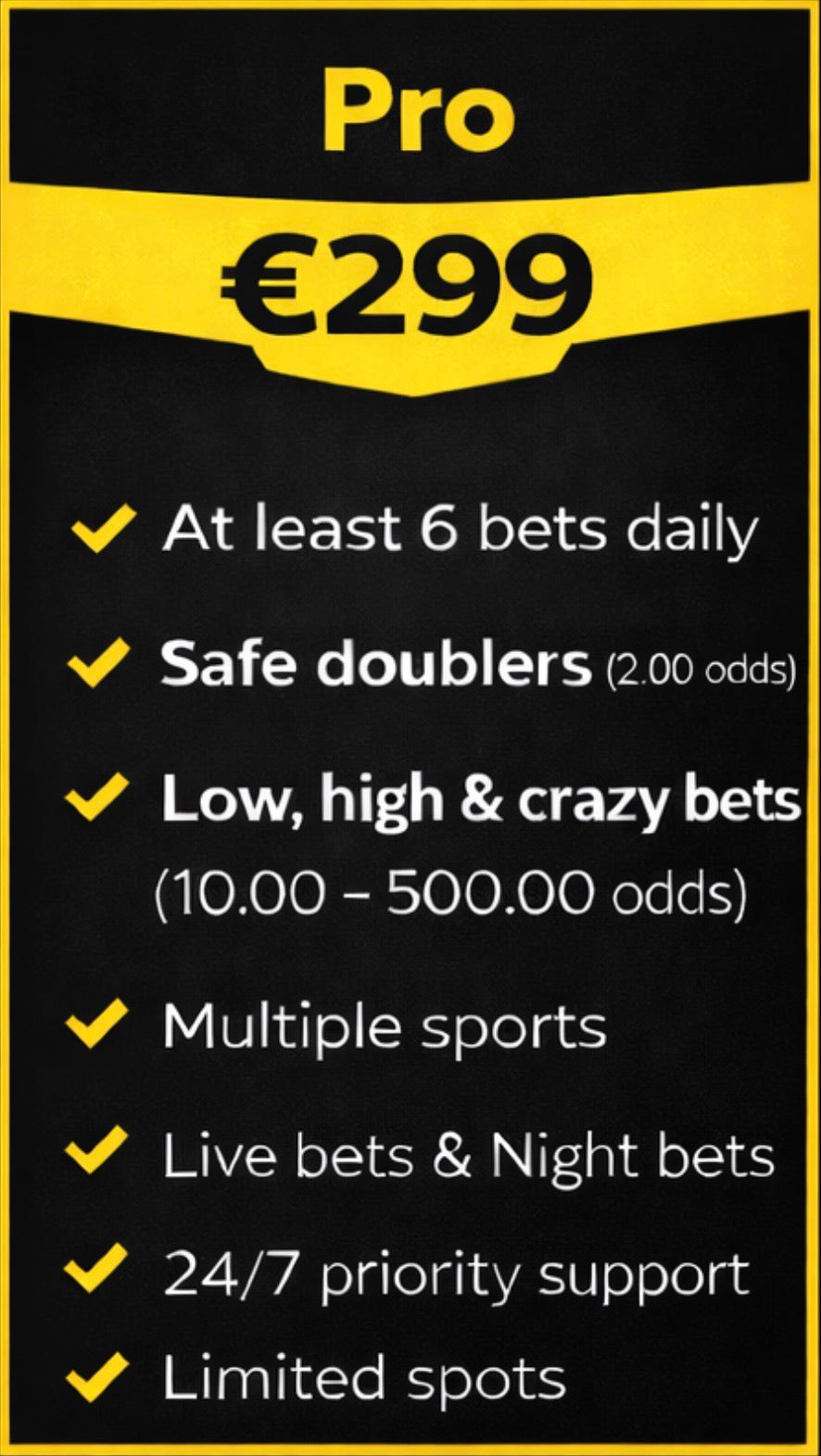 VIP PRO - Premium Football Betting Tips for Pros | OnePredictions